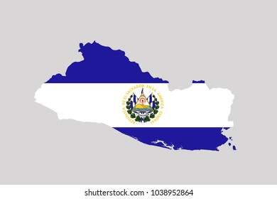 map of el salvador with flag,vector illustration