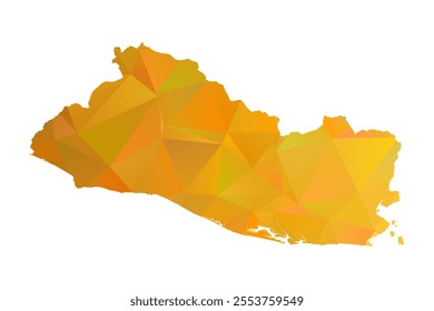 Map of El Salvador - Gold Polygonal Design For Your. Vector illustration eps 10.