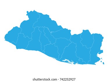 Map of el Salvador. High detailed vector map - el Salvador.