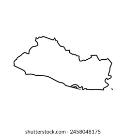 map of El Salvador line icon. Illustration vector graphic of map of El Salvador.