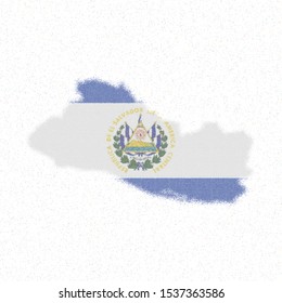 Map of El Salvador. Mosaic style map with flag of El Salvador. Awesome vector illustration.
