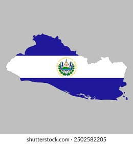 Karte von El Salvador mit Nationalflagge, Vektorgrafik