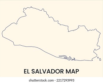 Map of El Salvador, Outline Map El Salvador vector Illustration, Map of El Salvador with an outline. El Salvador map.