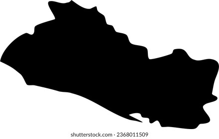 Map of El Salvador Silhouette