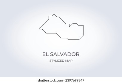 Map of El Salvador in a stylized minimalist style. Simple illustration of the country map.