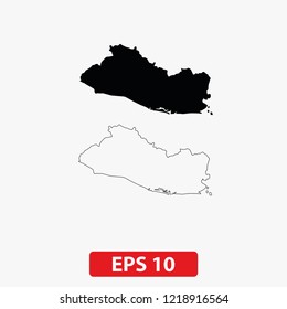 Map of El Salvador. Vector
