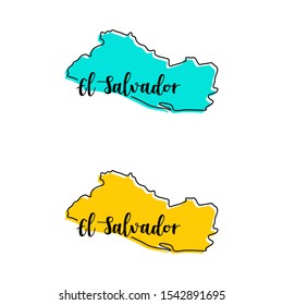 Map of El Salvador Vector Design Template.