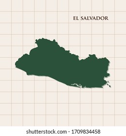 Mapa de la plantilla de diseño de vectores de El Salvador