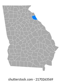 Mapa de Elbert en Georgia en blanco