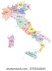 Mapa de distritos electorales en Italia