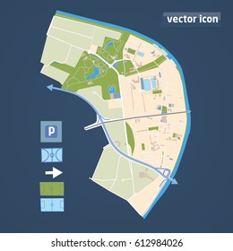map elements example district in vector