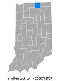 Map Of Elkhart In Indiana On White