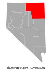 Karte von Elko in Nevada auf weiß