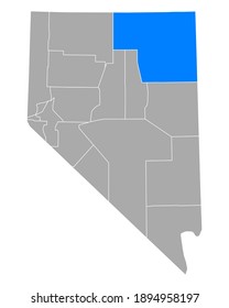 Map Of Elko In Nevada On White