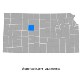 Map of Ellis in Kansas on white
