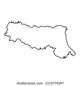 Map of Emilia Romagna high quality vector illustration - Hand made line drawing of Emilia-Romagna Italian region borders