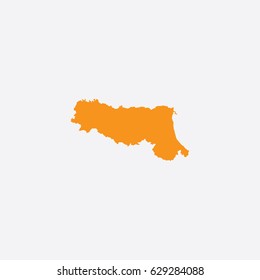 Map of Emilia-Romagna - Italy Vector Illustration

