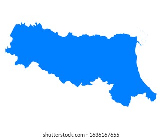 Map of Emilia-Romagna as vector illustration