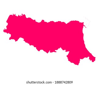 Mapa de Emilia-Romaña como ilustración vectorial