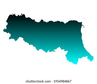 Map of Emilia-Romagna as vector illustration