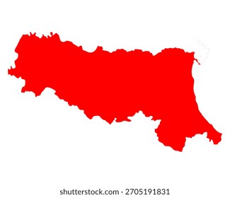 Mapa de Emilia-Romaña como Ilustración vectorial