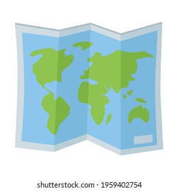Map Emoji Icon Illustration. Adventure Vector Symbol Emoticon Design Doodle Vector.