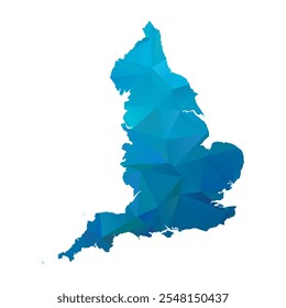 Map of England - Blue Polygonal Design For Your. Vector illustration eps 10.