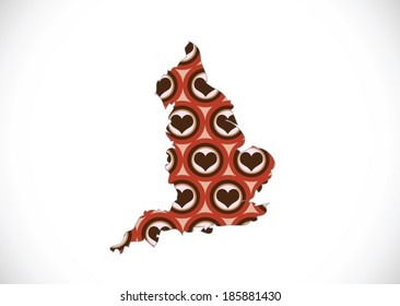 map of  England  Decorative idea design