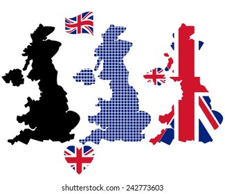 map of England in different colors on a white background