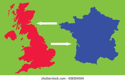 France To England Map Map England France Stock Vector (Royalty Free) 438304504 | Shutterstock