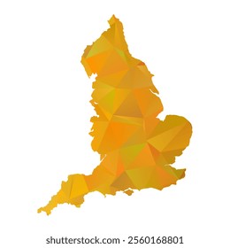 Map of England - Gold Polygonal Design For Your. Vector illustration eps 10.