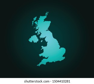 Map of England green vector isolated on dark background. High detailed green vector map, England symbol for your web site design map - Vector illustration eps 10.