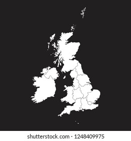 Map of England - High detailed on black background. Abstract design vector illustration eps 10.