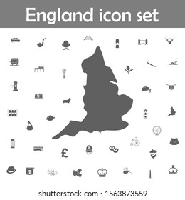 Map of england icon. England icons universal set for web and mobile