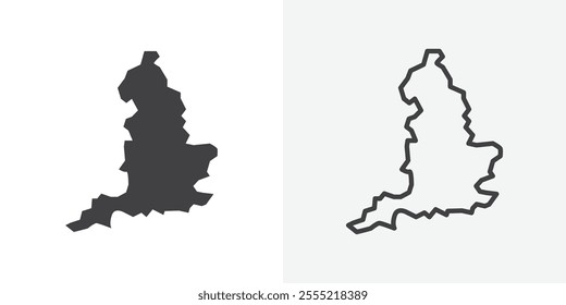 Map of england icon. outlined vector style.