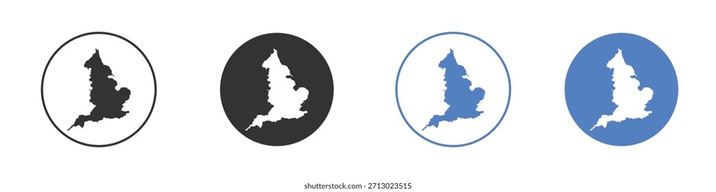 Mapa de Inglaterra icono simple Vector minimalista EPS