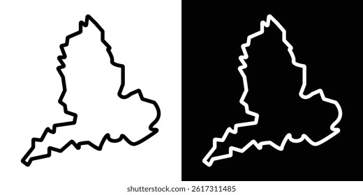 Map of England icon vector for web and mobile app. Symbol isolated.