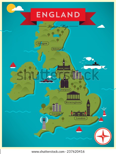 イギリスの地図イラスト のベクター画像素材 ロイヤリティフリー