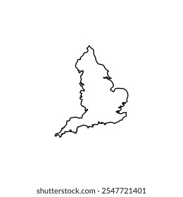 Mapa de inglaterra linha fina vetor ícone