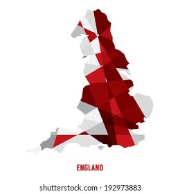 Map of England Vector Illustration 