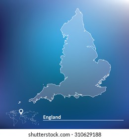 Map of England - vector illustration