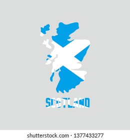 Map of English with England flag and Map of Scotlandia with Scotland flag