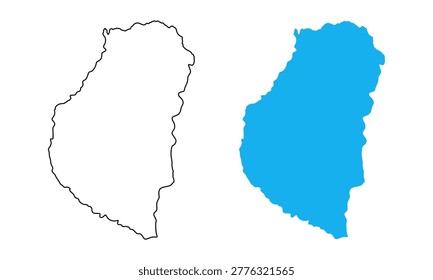 Map of Entre Rios Province, Argentina. Map with detailed outlines and blue silhouettes.