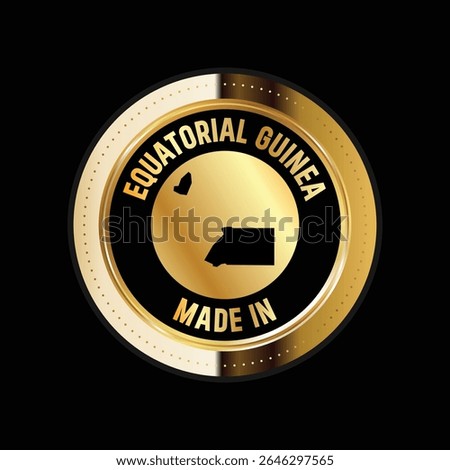 Map of Equatorial Gauinea. Vector illustration. Logo, Icon, and Symbol. Equatorial Guinea map gold seal. 