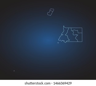 Map of Equatorial Guinea - Abstract mash line and point scales on circuit dark background. symbol for your web site design map logo, app, ui,Travel. Vector illustration eps 10.