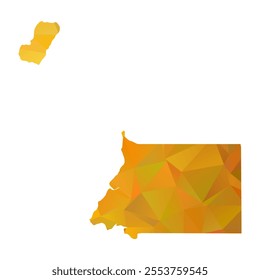 Map of Equatorial Guinea - Gold Polygonal Design For Your. Vector illustration eps 10.