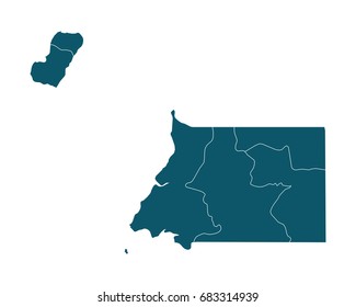 Map of Equatorial Guinea - High detailed on white background. Abstract design vector illustration eps 10.