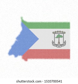 Map of Equatorial Guinea. Mosaic style map with flag of Equatorial Guinea. Grand vector illustration.