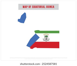 Mapa de Guinea Ecuatorial, Día Nacional de Guinea Ecuatorial, Día de la Independencia, Guinea Ecuatorial, Ilustración vectorial de Guinea Ecuatorial sobre fondo blanco, Diseño de Vector Editable