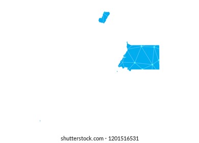 Map of Equatorial Guinea from Polygonal wire frame low poly mesh,Equatorial Guinea map  Vector Illustration EPS10.